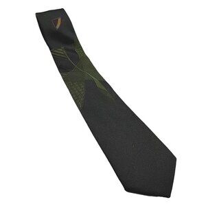 City Streets Black Green Geometric Novelty Necktie